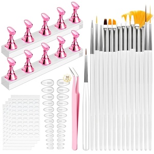 image:imageMakartt Press on Nails Stand Clear and Pink Nail Holder for Painting Nails Stands for Art Display Practice Magnetic Clear Glitter Flower Fake Holders with Reusable Adhesive Putty for Home Salon DIYpurely white