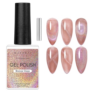 image:imageMakartt Rainbow Cat Eye Gel Nail Polish Glitter Universal 9D Holographic Sparkly Soak Off Gel UVLED Manicure with Magnet Stick for Nail Art Designs 10mlBronze Gaze