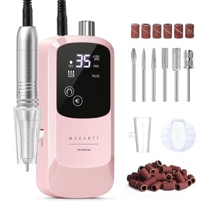 image:imageMakartt Rechargeable Electric Nail Drill 35000 RPM Nail Drill File with Storage Stand for Acrylic Gel Polishing Removing LED DisplayCordless Efile with Bits Kit for Manicure Beginner Home PinkHephaely Pink