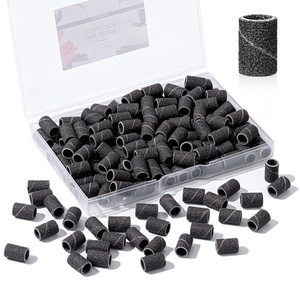 image:imageMakartt Sanding Bands for Nail Drill  100 Pcs 180Fine Grits Nail File Sanding Bands for Drill Bits Nail Prep Smooth Polish Upgrade Thicker Durable Sanding Drill Bit for Acrylic Nails Gel BlackBlack