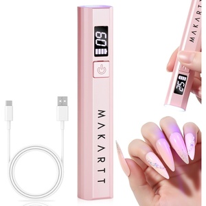 image:imageMakartt UV Nail Lamp Handheld Flash Cure Lamp with Painless Mode 800mAh Rechargeable Portable Nail Light with LCD Display amp 3 Timers for Home amp Salon DIYSilverPink