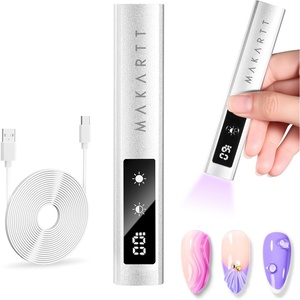 image:imageMakartt UV Nail Lamp Handheld Flash Cure Lamp with Painless Mode 800mAh Rechargeable Portable Nail Light with LCD Display amp 3 Timers for Home amp Salon DIYSilverSilver