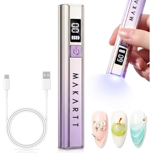 image:imageMakartt UV Nail Lamp Handheld Flash Cure Lamp with Painless Mode 800mAh Rechargeable Portable Nail Light with LCD Display amp 3 Timers for Home amp Salon DIYSilverGradient Purple