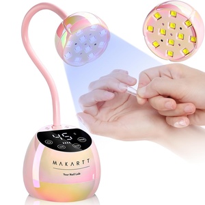 image:imageMakartt UV Nail Lamp Mini UV Light for Gel Nails Polish Luminoza 30mWcm Rechargeable LED Nail Light Nail Dryer with 4 Timers amp Auto Sensor Fast Curing Goosenecks Lamp for Home DIY ManicureA03nail lampGlazed Pink