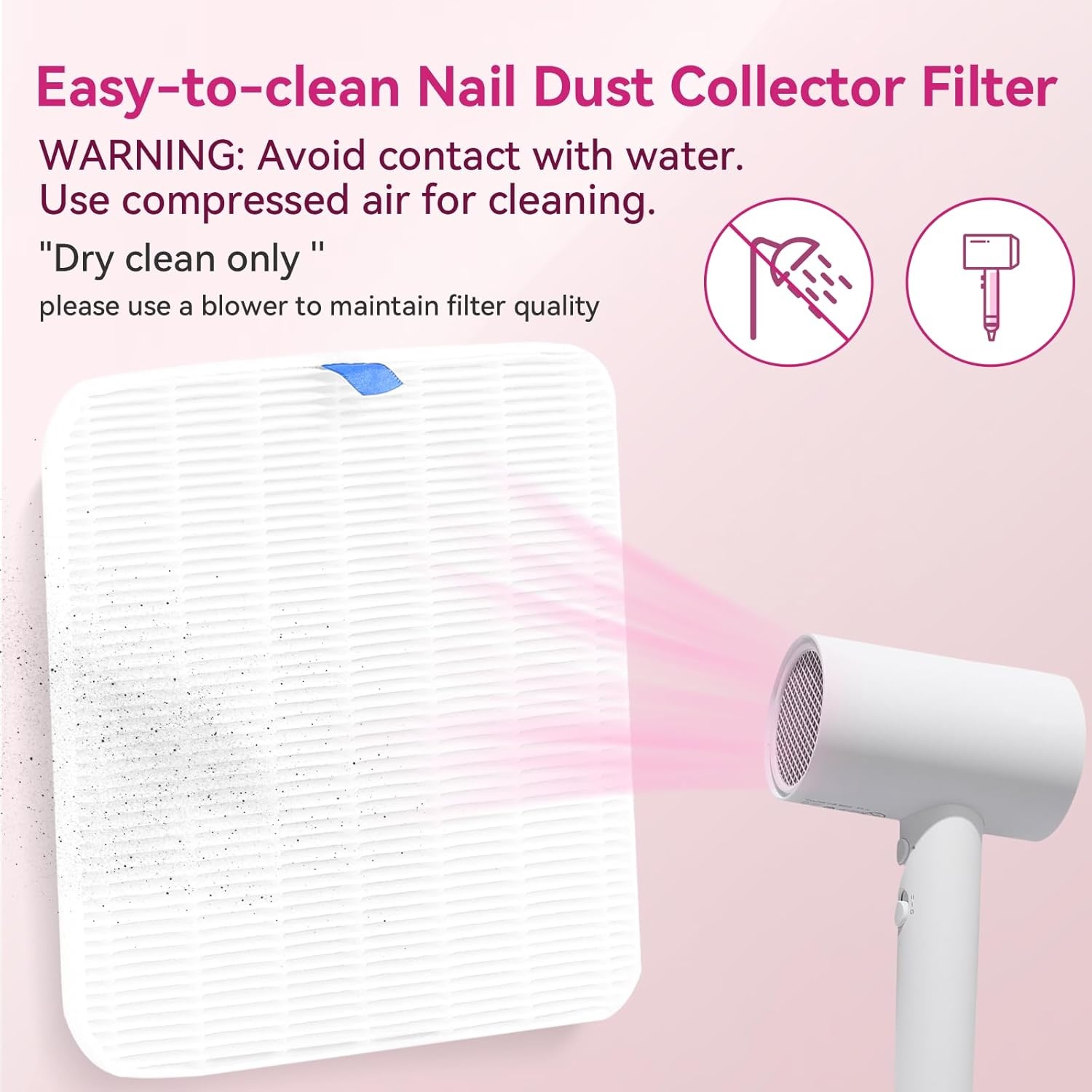 image:imageMakartt Nail Dust Collector Filter  Replacement Filter Reusable Dust Filter For Larina Nail Dust Collector Vacuum Fan Dust Nail Tool Attach 99 of Nail Dust Easy to Clean 2 Pack WhiteWhite