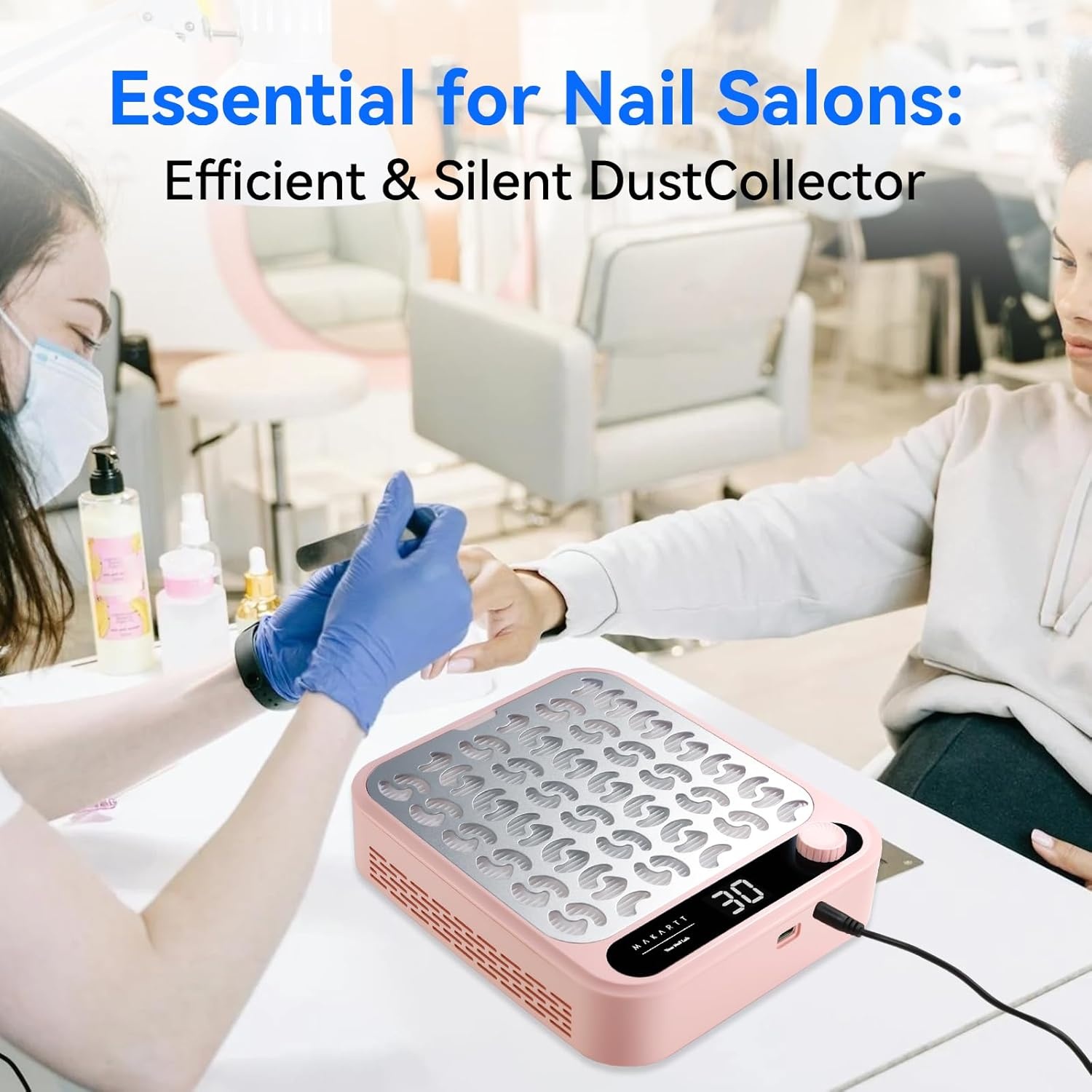 image:imageMakartt Nail Dust Collector Filter  Replacement Filter Reusable Dust Filter For Larina Nail Dust Collector Vacuum Fan Dust Nail Tool Attach 99 of Nail Dust Easy to Clean 2 Pack WhiteLarina Nail Dust Collector Pink
