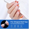 image:imageAlmond Fake Nail Tips500Pcs Medium False Nails Almond Shape Full Cover Clear Acrylic Gel False Press on for Extension Manicure Salon DIY at Home 10 Sizes