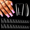 image:imageDuck Nail Tips 500PCS Short Flare PreShape Half Cover Soft Gel Tips Wide Style Acrylic Fake Nails False Clear Press on Extension Gel Manicure Nail Supplies