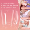 image:imageDuck Nail Tips 500PCS Short Flare PreShape Half Cover Soft Gel Tips Wide Style Acrylic Fake Nails False Clear Press on Extension Gel Manicure Nail Supplies