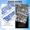 image:imageMakartt 1110 Pcs Rhinestones Set Black Round MultiSize Glass or Crystal for DIY Crafts Nail Art Supplies Accessories Christmas Gift  1110 black round crystals in mixed sizes for nail art makeup crafts and accessory decoration projectsA10 Nail Decoration Blue Rhinestone