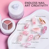 image:imageMakartt ColorPot 5in1 Nail Art Gel 3 Colors Gel Nail Polish No Wipe with Nail Stamp for Stamping Ombre Patting Painting Sculpting amp French Tips with Silicone Head for Manicure Home DIY SalonBlush Fade