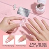 image:imageMakartt ColorPot 5in1 Nail Art Gel 3 Colors Gel Nail Polish No Wipe with Nail Stamp for Stamping Ombre Patting Painting Sculpting amp French Tips with Silicone Head for Manicure Home DIY SalonPetal Veil