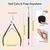 image:imageMakartt Cuticle Trimmer with Cuticle Pusher  Stainless Steel Cuticles Nipper with Dual Spring Ergonomic Handle 7mm Blade amp DualEnded Pusher for Nail Care amp Gel Removal PinkBlack