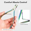 image:imageMakartt Cuticle Trimmer with Cuticle Pusher  Stainless Steel Cuticles Nipper with Dual Spring Ergonomic Handle 7mm Blade amp DualEnded Pusher for Nail Care amp Gel Removal PinkMulticolored