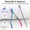 image:imageMakartt Cuticle Trimmer with Cuticle Pusher  Stainless Steel Cuticles Nipper with Dual Spring Ergonomic Handle 7mm Blade amp DualEnded Pusher for Nail Care amp Gel Removal PinkMulticolored