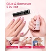 image:imageMakartt Jojoba Oil Press On Nail Glue Remover 30ML2 AcetoneFree Hemafree Debonder Large Capacity for Frequent Presson UsersGentle amp Fast Remove for Press On Nail GluesSolid GlueSemiSolidGlue15ML Nail Glue Remover with 10ML Nail Glue