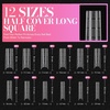 image:imageMakartt Medium Sharp Almond Nail Tips Hybrid Almondetto Shape 15 Sizes Clear Full Cover Fake Nails Extension 240PCS Half Matte Soft Gel Tips for DIY Nail Lovers Presson Creators Salon Supplies240 PCSXL Tapered Square