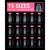 image:imageMakartt Medium Sharp Almond Nail Tips Hybrid Almondetto Shape 15 Sizes Clear Full Cover Fake Nails Extension 240PCS Half Matte Soft Gel Tips for DIY Nail Lovers Presson Creators Salon Supplies240 PCSLong Almond