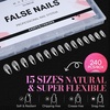 image:imageMakartt Medium Sharp Almond Nail Tips Hybrid Almondetto Shape 15 Sizes Clear Full Cover Fake Nails Extension 240PCS Half Matte Soft Gel Tips for DIY Nail Lovers Presson Creators Salon Supplies240 PCSMedium Almond