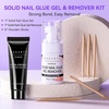 image:imageMakartt Medium Sharp Almond Nail Tips Hybrid Almondetto Shape 15 Sizes Clear Full Cover Fake Nails Extension 240PCS Half Matte Soft Gel Tips for DIY Nail Lovers Presson Creators Salon SuppliesSolid Nail Glue  Remover