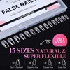 image:imageMakartt Medium Sharp Almond Nail Tips Hybrid Almondetto Shape 15 Sizes Clear Full Cover Fake Nails Extension 240PCS Half Matte Soft Gel Tips for DIY Nail Lovers Presson Creators Salon Supplies240 PCSMedium Coffin