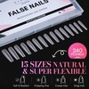 image:imageMakartt Medium Sharp Almond Nail Tips Hybrid Almondetto Shape 15 Sizes Clear Full Cover Fake Nails Extension 240PCS Half Matte Soft Gel Tips for DIY Nail Lovers Presson Creators Salon Supplies240 PCSXXL Coffin