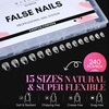 image:imageMakartt Medium Sharp Almond Nail Tips Hybrid Almondetto Shape 15 Sizes Clear Full Cover Fake Nails Extension 240PCS Half Matte Soft Gel Tips for DIY Nail Lovers Presson Creators Salon Supplies240 PCSExtra Short Almond