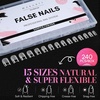 image:imageMakartt Medium Sharp Almond Nail Tips Hybrid Almondetto Shape 15 Sizes Clear Full Cover Fake Nails Extension 240PCS Half Matte Soft Gel Tips for DIY Nail Lovers Presson Creators Salon Supplies240 PCSShort Square