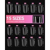 image:imageMakartt Medium Sharp Almond Nail Tips Hybrid Almondetto Shape 15 Sizes Clear Full Cover Fake Nails Extension 240PCS Half Matte Soft Gel Tips for DIY Nail Lovers Presson Creators Salon Supplies240 PCSDuck Nail Tips