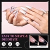 image:imageMakartt Medium Sharp Almond Nail Tips Hybrid Almondetto Shape 15 Sizes Clear Full Cover Fake Nails Extension 240PCS Half Matte Soft Gel Tips for DIY Nail Lovers Presson Creators Salon Supplies240 PCSMedium Stiletto Almond