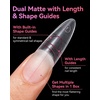 image:imageMakartt Medium Sharp Almond Nail Tips Hybrid Almondetto Shape 15 Sizes Clear Full Cover Fake Nails Extension 240PCS Half Matte Soft Gel Tips for DIY Nail Lovers Presson Creators Salon Supplies240 PCSLong Almond