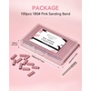 image:imageMakartt Nail Drill Bits Sanding Bands  100 Pcs 180240 Grit File Set with 31mm Mini Mandrel for Acrylic Gel Manicure and Pedicure Pink180 Grit