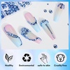 image:imageMakartt Red Flatback Rhinestones for Nails MultiSize Round Glass Gems  Red flatback glass rhinestones in mixed round sizes for nail art makeup crafts and accessory decorationA10 Nail Decoration Blue Rhinestone