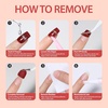 image:imageMakartt Semi Cured Gel Nail Strips Kit 2 Packs  Real Gel HEMA amp TPO Free 16 Sizes AntiLift Fit UV Light Required Salon Quality Long Lasting Includes DualEnded Tool amp Prep Kit Crystal ClearVelvet Red Cat Eye