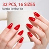 image:imageMakartt Semi Cured Gel Nail Strips Kit 2 Packs  Real Gel HEMA amp TPO Free 16 Sizes AntiLift Fit UV Light Required Salon Quality Long Lasting Includes DualEnded Tool amp Prep Kit Crystal ClearClassic Red
