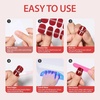 image:imageMakartt Semi Cured Gel Nail Strips Kit 2 Packs  Real Gel HEMA amp TPO Free 16 Sizes AntiLift Fit UV Light Required Salon Quality Long Lasting Includes DualEnded Tool amp Prep Kit Crystal ClearClassic Red