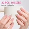 image:imageMakartt Semi Cured Gel Nail Strips Kit 2 Packs  Real Gel HEMA amp TPO Free 16 Sizes AntiLift Fit UV Light Required Salon Quality Long Lasting Includes DualEnded Tool amp Prep Kit Crystal ClearNude Fine Glitter