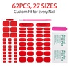 image:imageMakartt Semi Cured Gel Nail Strips Kit 2 Packs  Real Gel HEMA amp TPO Free 16 Sizes AntiLift Fit UV Light Required Salon Quality Long Lasting Includes DualEnded Tool amp Prep Kit Crystal ClearClassic Red Hf