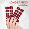 image:imageMakartt Semi Cured Gel Nail Strips Kit 2 Packs  Real Gel HEMA amp TPO Free 16 Sizes AntiLift Fit UV Light Required Salon Quality Long Lasting Includes DualEnded Tool amp Prep Kit Crystal ClearVelvet Red Cat Eye