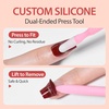 image:imageMakartt Semi Cured Gel Nail Strips Kit 2 Packs  Real Gel HEMA amp TPO Free 16 Sizes AntiLift Fit UV Light Required Salon Quality Long Lasting Includes DualEnded Tool amp Prep Kit Crystal ClearVelvet Red Cat Eye