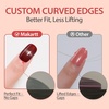 image:imageMakartt Semi Cured Gel Nail Strips Kit 2 Packs  Real Gel HEMA amp TPO Free 16 Sizes AntiLift Fit UV Light Required Salon Quality Long Lasting Includes DualEnded Tool amp Prep Kit Crystal ClearVelvet Red Cat Eye