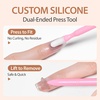 image:imageMakartt Semi Cured Gel Nail Strips Kit 2 Packs  Real Gel HEMA amp TPO Free 16 Sizes AntiLift Fit UV Light Required Salon Quality Long Lasting Includes DualEnded Tool amp Prep Kit Crystal ClearNude Sparkle Chic