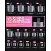 image:imageMakartt Short Square Toe Nail Tips 15 Sizes Wide Matte Full Cover Fake Toenails with EasyGrip Handle PreEtched Press On Toenails for Summer DIY Pedicure Home Salon Nail Extensions for Toes420PcsShort Matte Toenails