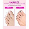 image:imageMakartt Short Square Toe Nail Tips 15 Sizes Wide Matte Full Cover Fake Toenails with EasyGrip Handle PreEtched Press On Toenails for Summer DIY Pedicure Home Salon Nail Extensions for Toes420PcsShort White Toenails