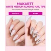 image:imageMakartt Short Square Toe Nail Tips 15 Sizes Wide Matte Full Cover Fake Toenails with EasyGrip Handle PreEtched Press On Toenails for Summer DIY Pedicure Home Salon Nail Extensions for Toes420PcsMedium ALmond White Nails