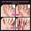 image:imageMakartt Short amp Medium Almond Nail Tips 2 Lengths in 1 Box Clear Full Cover Fake Nails with 15 Sizes PreEtched Soft Gel Nail Tips for DIY Press On Nails Salon Nail Extensions DIY at Home 420PcsLong Almond  XL Tapered Square