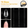 image:imageMakartt Short amp Medium Almond Nail Tips 2 Lengths in 1 Box Clear Full Cover Fake Nails with 15 Sizes PreEtched Soft Gel Nail Tips for DIY Press On Nails Salon Nail Extensions DIY at Home 420PcsShort Almond Nails