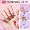 image:imageMakartt Solid Nail Glue Gel for Press on Nails Strong Gel Nail Glue for Fake Nails Long Lasting Clear Hard 3D Sculpting Gels for DIY Home and Salon Use 15ML UV Light CuredDClear 2pcs