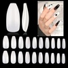 image:imageLong Coffin Fake Nails  500 Pcs Full Cover Natural Ballerina False Nails Acrylic Nail Tips for Nail Extension Manicure Nail Art Supplies