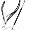 image:imageMakartt Cuticle Trimmer with Cuticle Pusher  Stainless Steel Cuticles Nipper with Dual Spring Ergonomic Handle 7mm Blade amp DualEnded Pusher for Nail Care amp Gel Removal PinkBlack